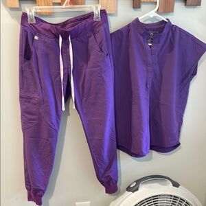 Figs Purple Track Pants & Top Set